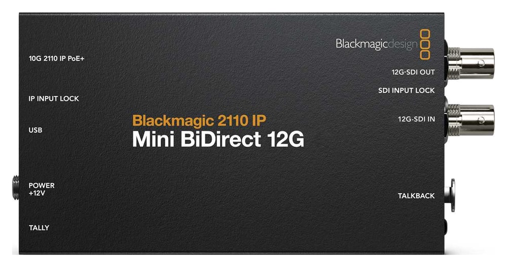 Blackmagic 2110 IP Mini BiDirect 12G – One box for camera signal and communication
