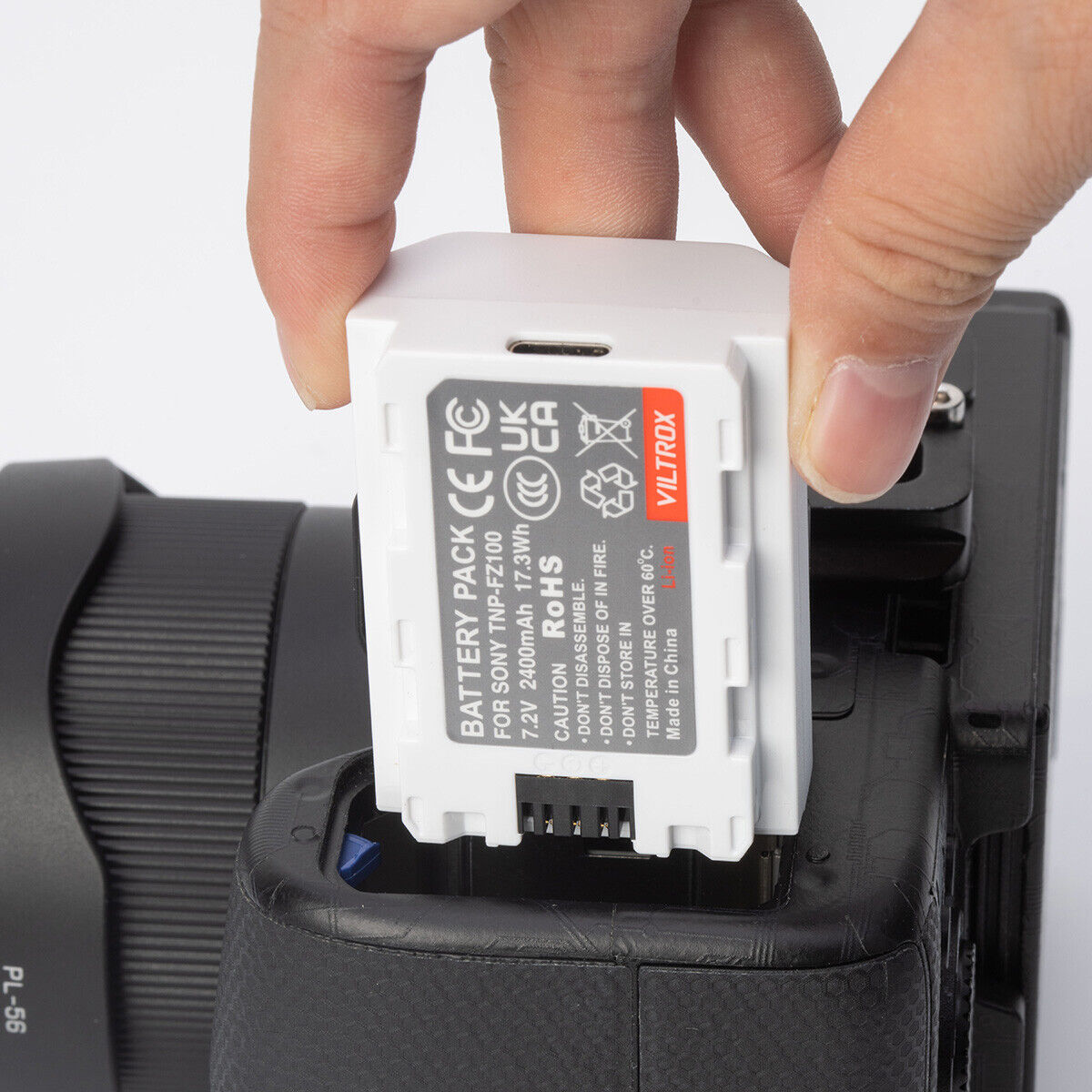 Viltrox TNP-FZ100 installed in a Sony camera