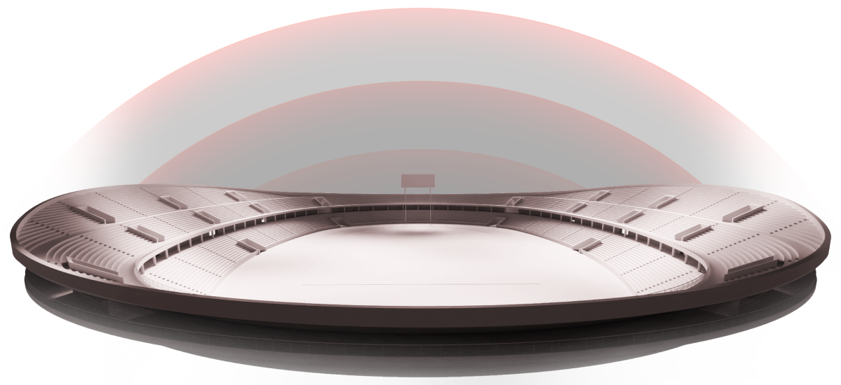 Visual representation of Pyro 7 wireless range
