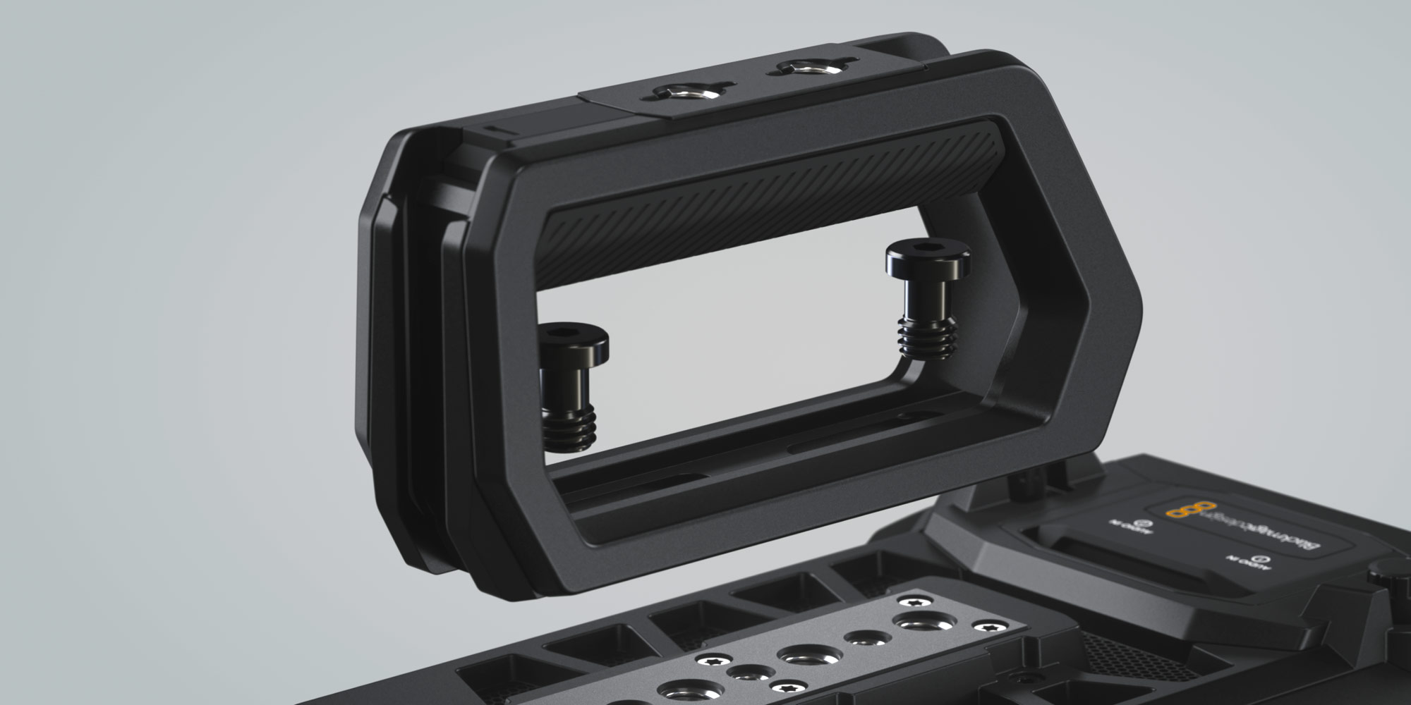 Blackmagic URSA Cine Handle in a working rig