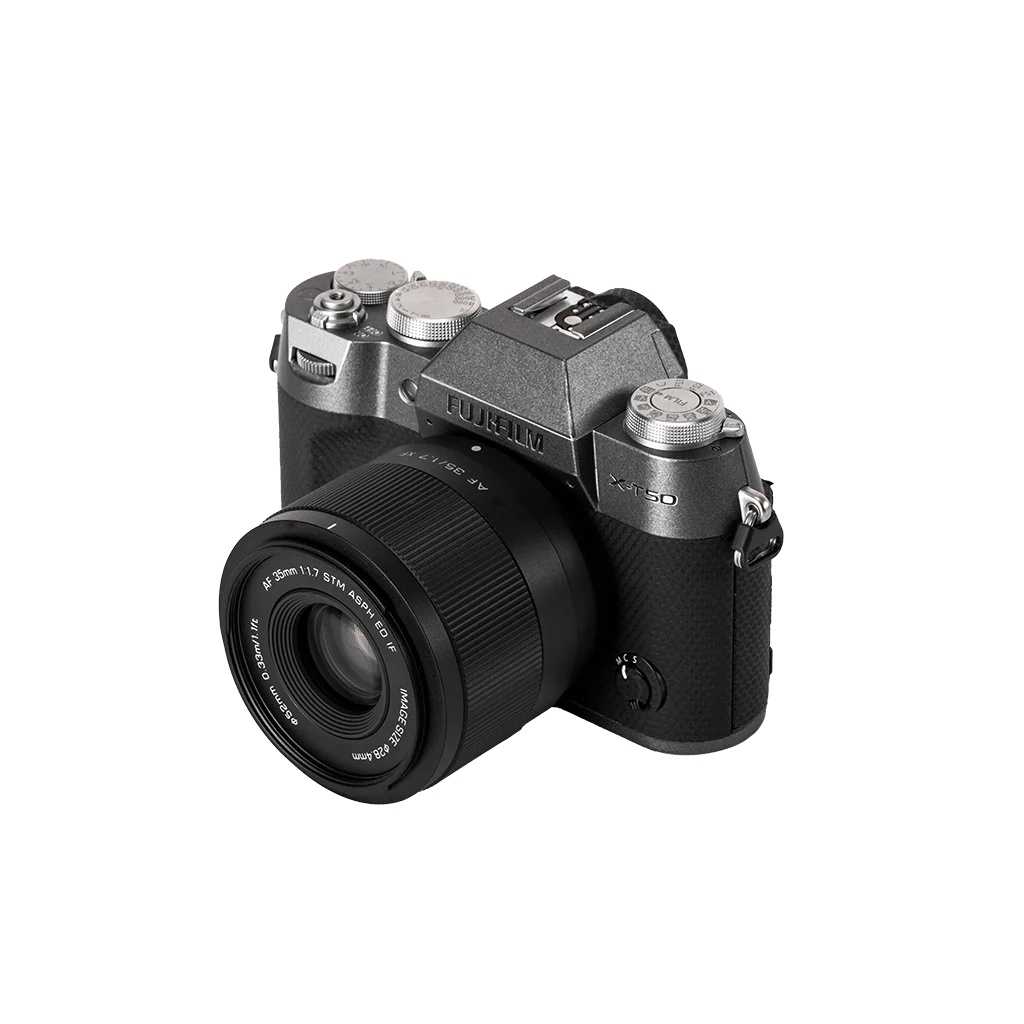 Viltrox 35mm F1.7 Air mounted on a Fujifilm X camera