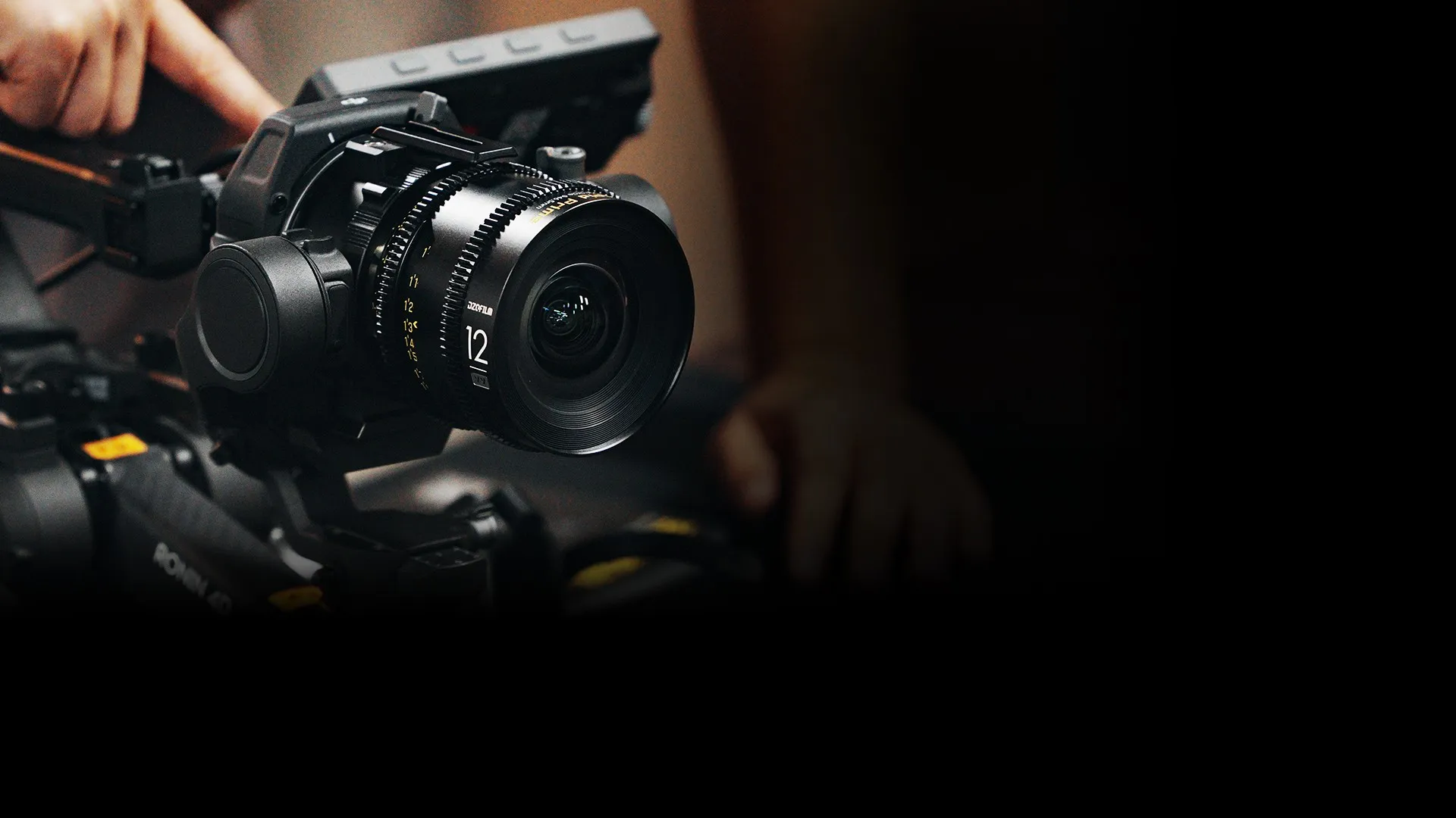 DZOFilm Vespid Prime 12mm mounted on a cinema camera