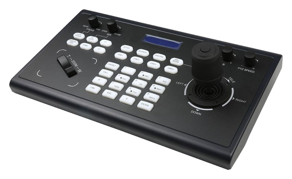 Joystick, knobs and LCD display