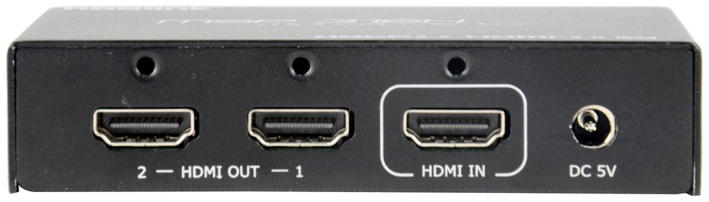 One HDMI 2.0 input, two outputs