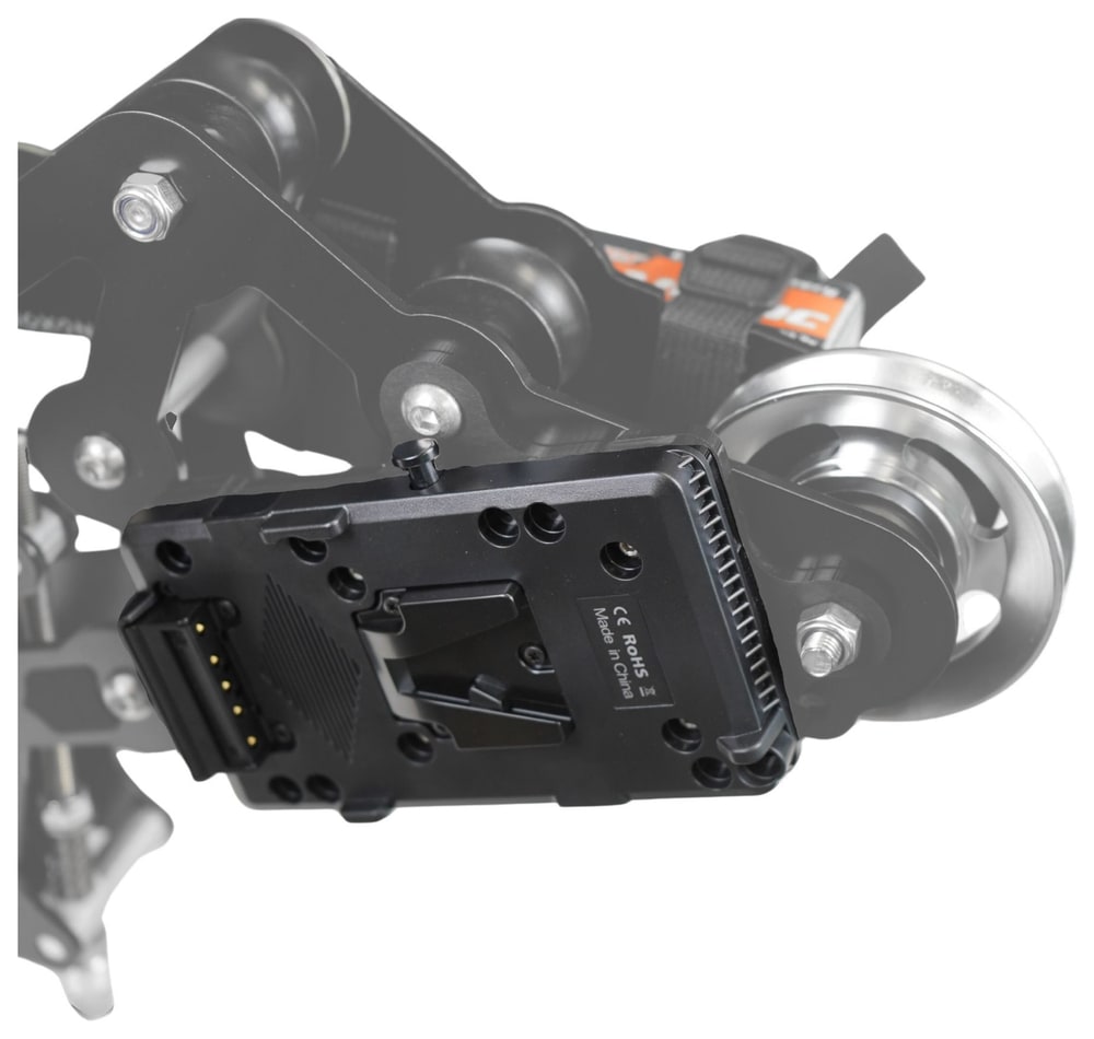 Power the gimbal and transmitter from V-Mount batteries