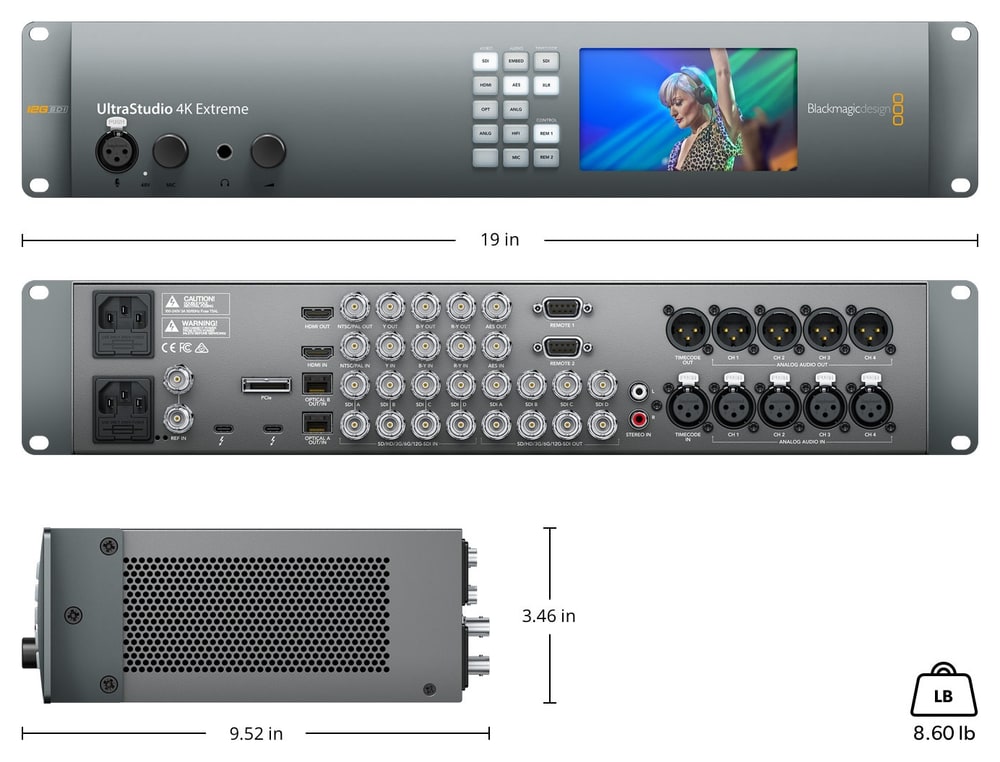 Blackmagic Design UltraStudio 4K Extreme 3 – Dimensions and weight