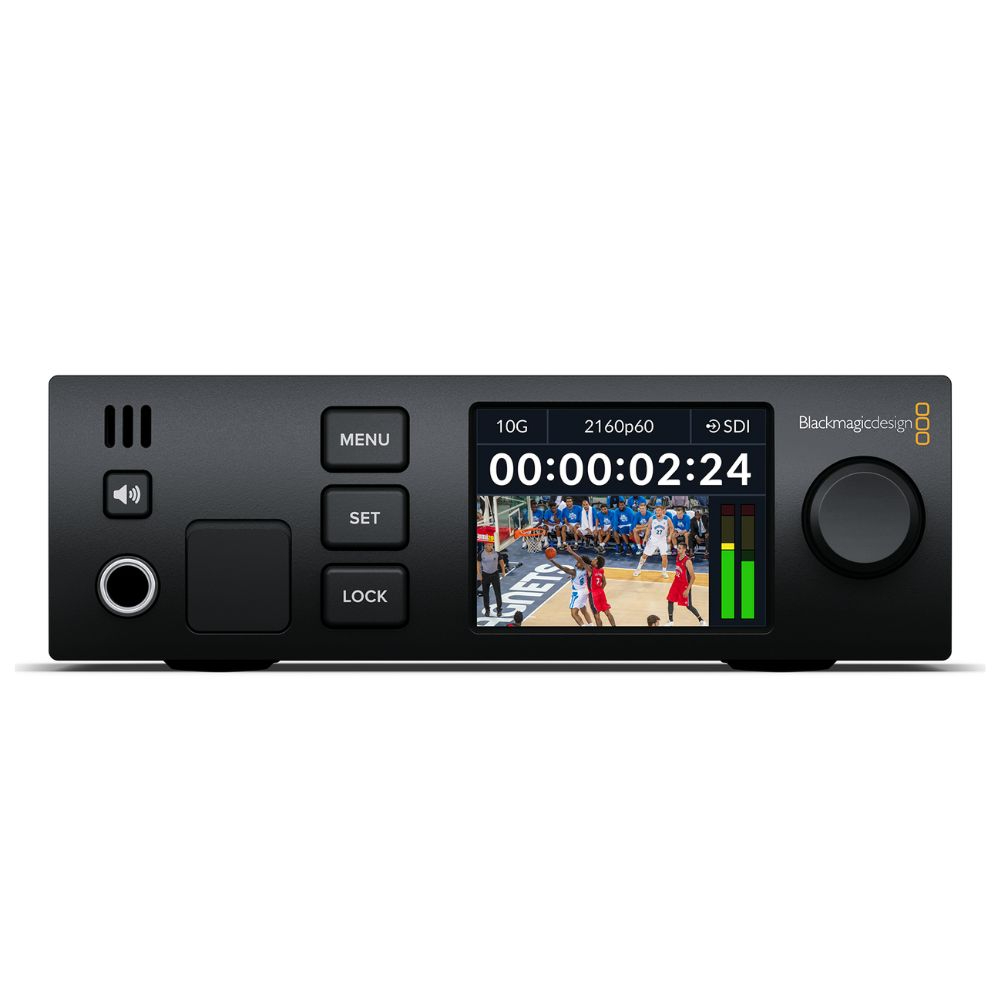 Blackmagic 2110 IP UpDownCross 12G front panel with LCD