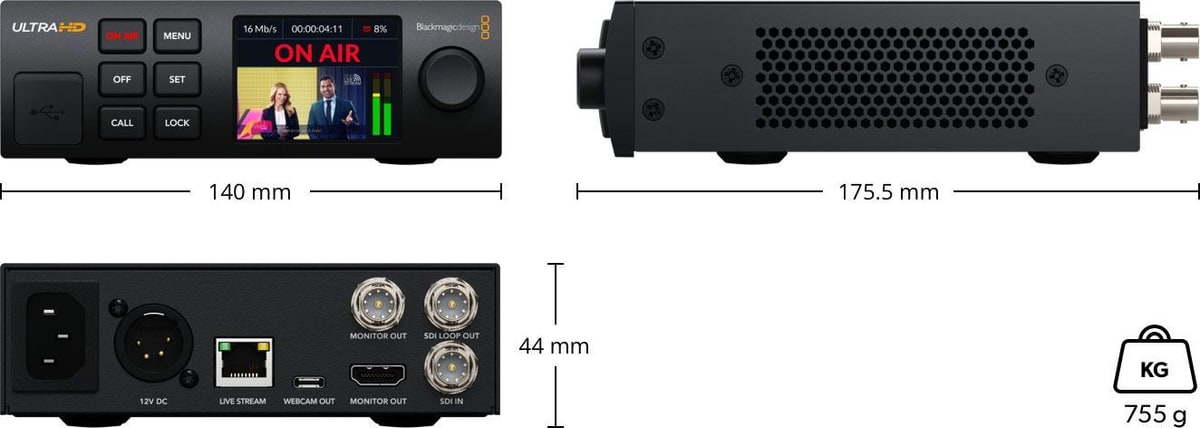 Blackmagic Streaming Encoder 4K – Dimensions and weight
