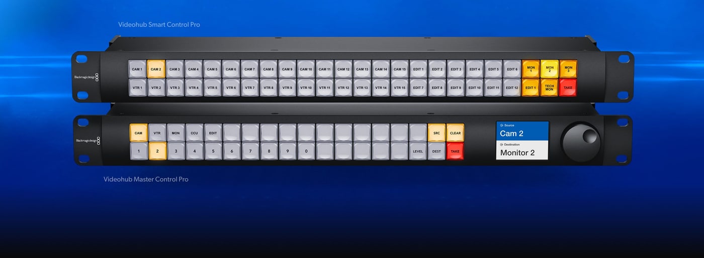 Blackmagic Videohub Mini 8x4 12G – External hardware panels