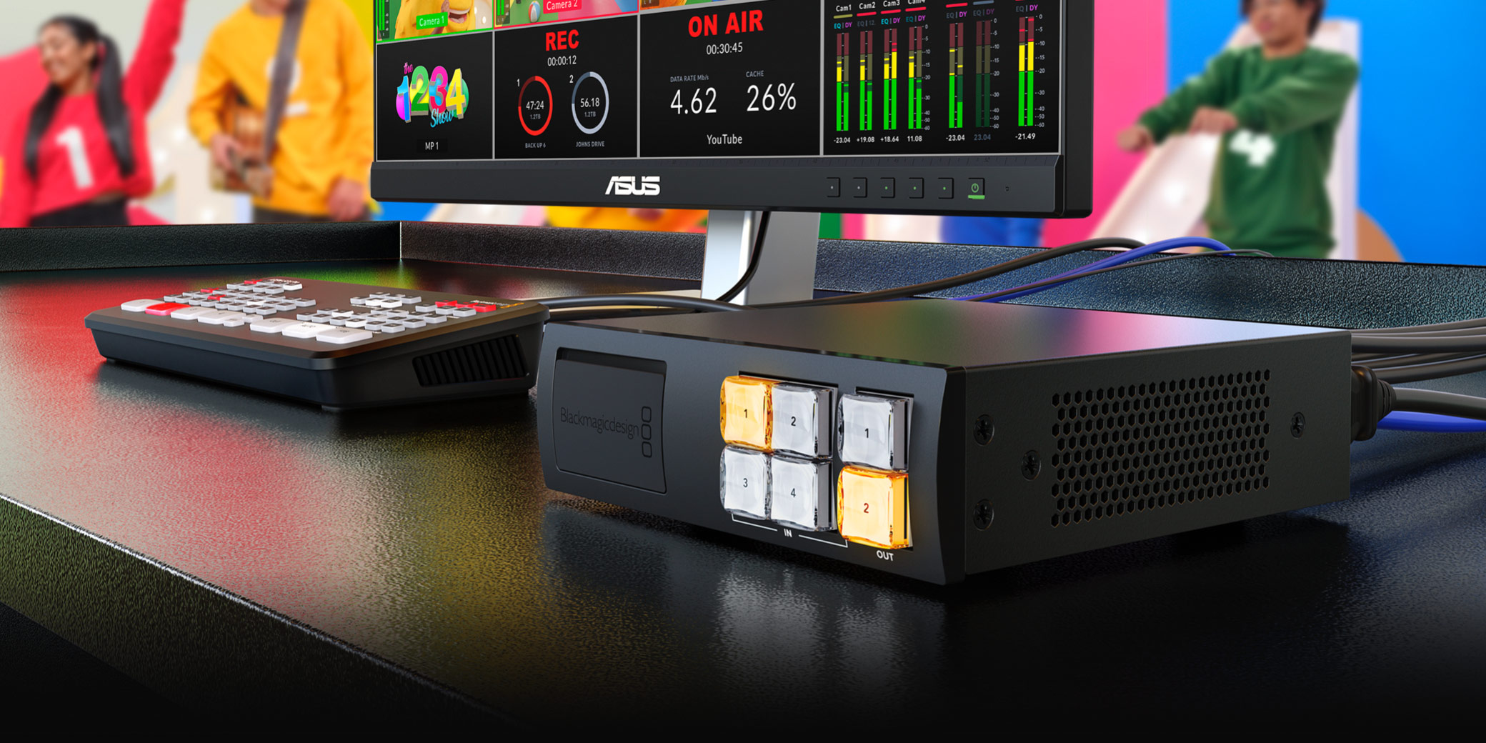 Blackmagic Videohub Mini family in a production setup
