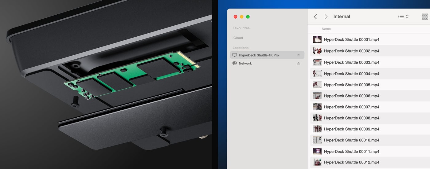 HyperDeck Shuttle 4K Pro – Internal M.2 network storage