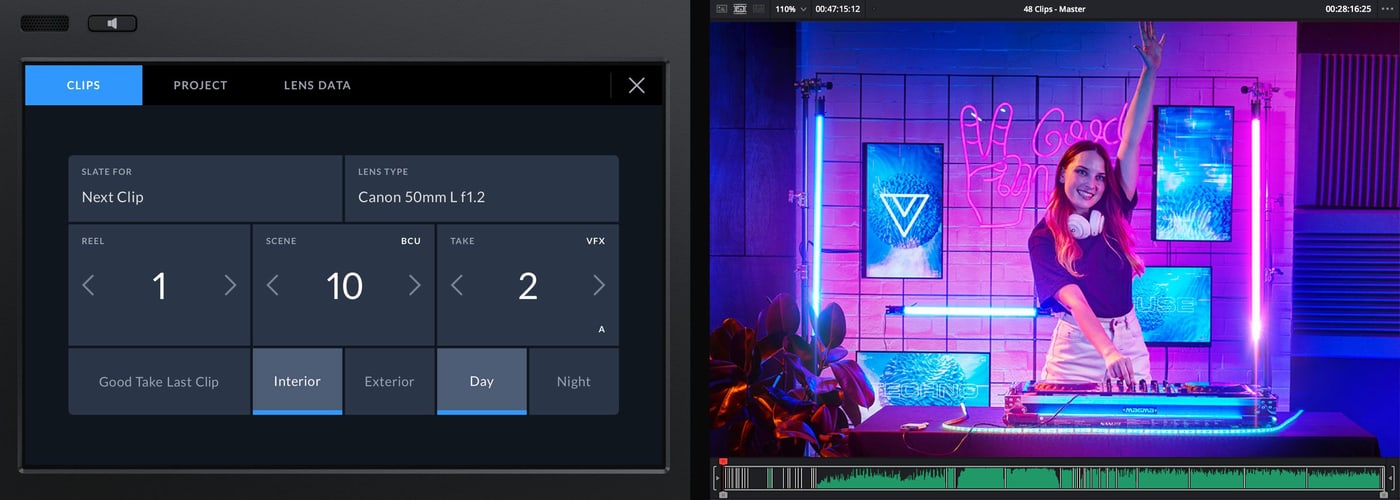 HyperDeck Shuttle 4K Pro – Digital slate and metadata
