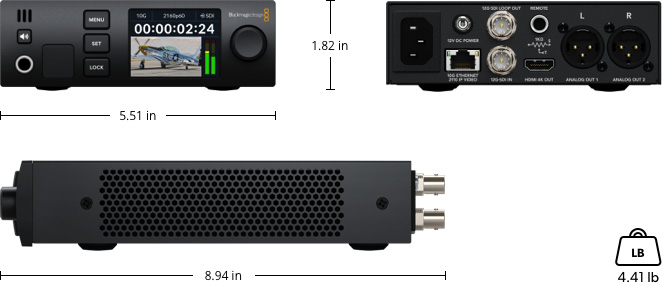 Blackmagic 2110 IP SDI to HDMI 12G dimensions