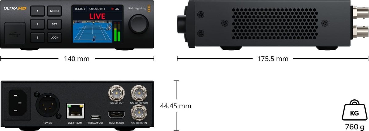 Blackmagic Streaming Decoder 4K – Dimensions and weight