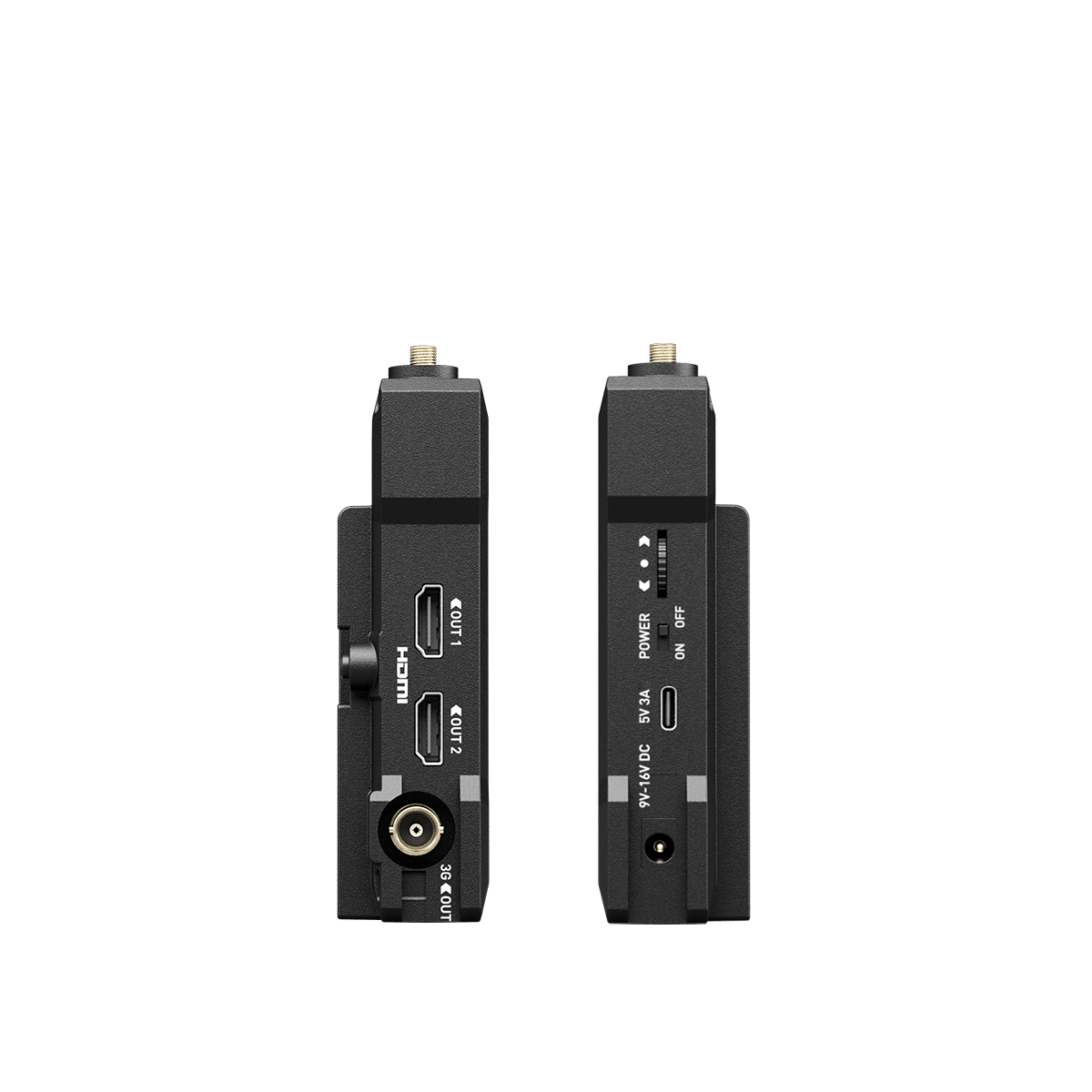Atomos RX dual HDMI, 3G-SDI and power connections