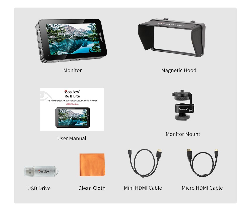Desview R6II Lite packing list