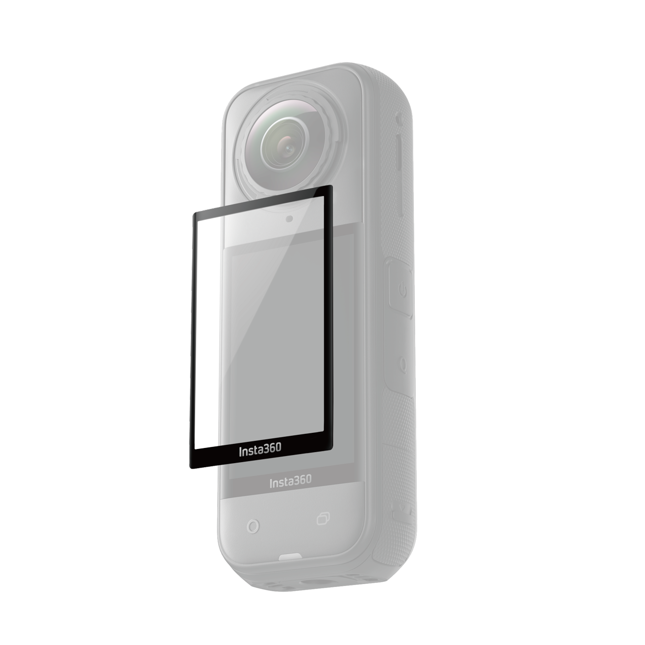 Insta360 X5 with the cooling screen protector fitted