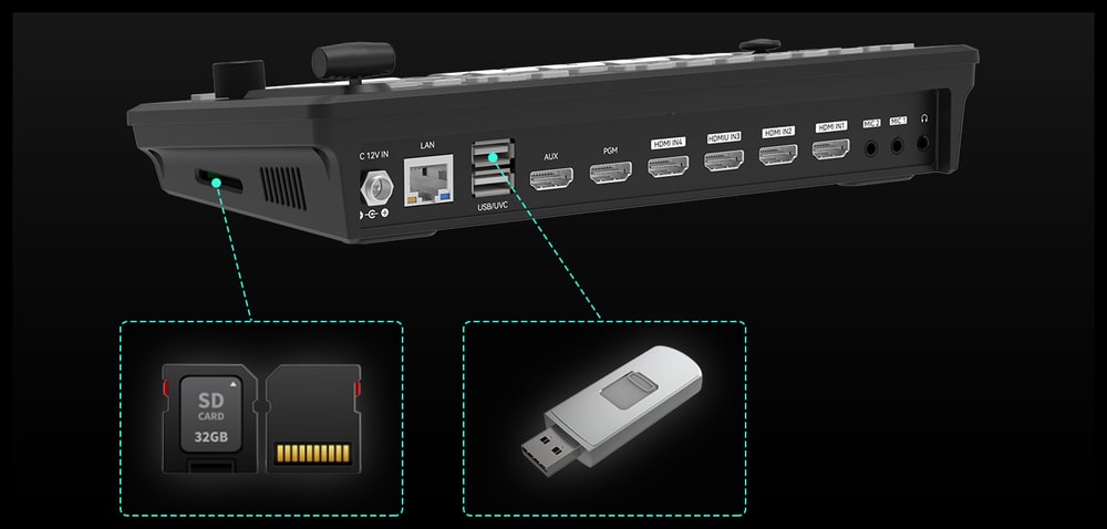 CineTreak Stream 1 – Recording to SD card and USB drive