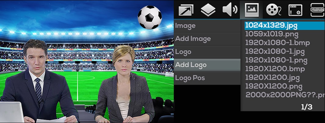 CineTreak Cinelive C1 – Multiple layers and logos
