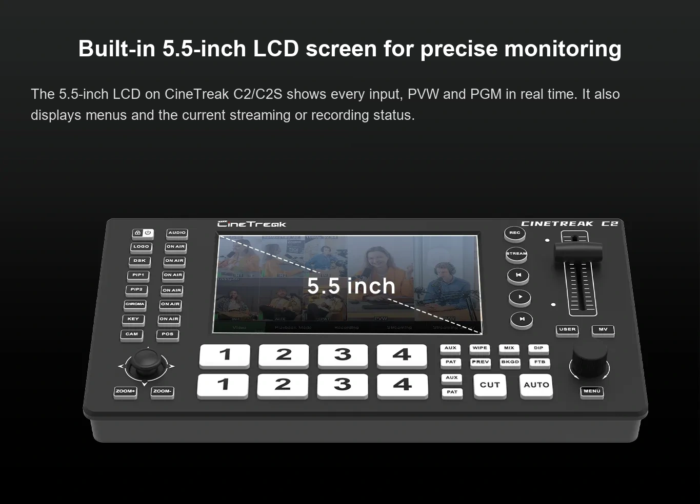 CineTreak Cinelive C2 – Built-in 5.5″ display