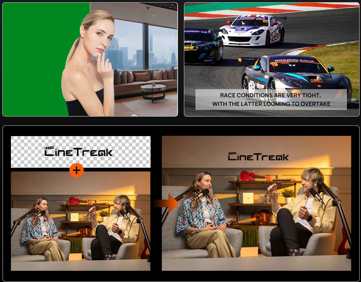 CineTreak Cinelive C2 – DSK, chroma key and logos