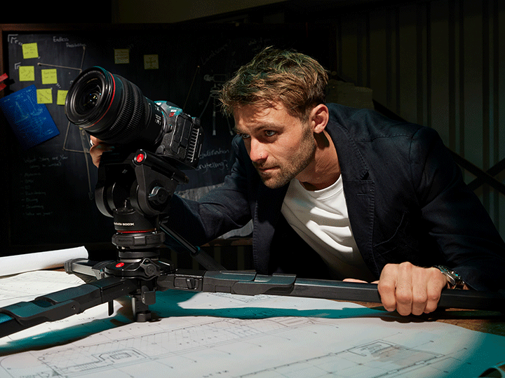 Manfrotto ONE and 500X supporting a camera for a tabletop shot