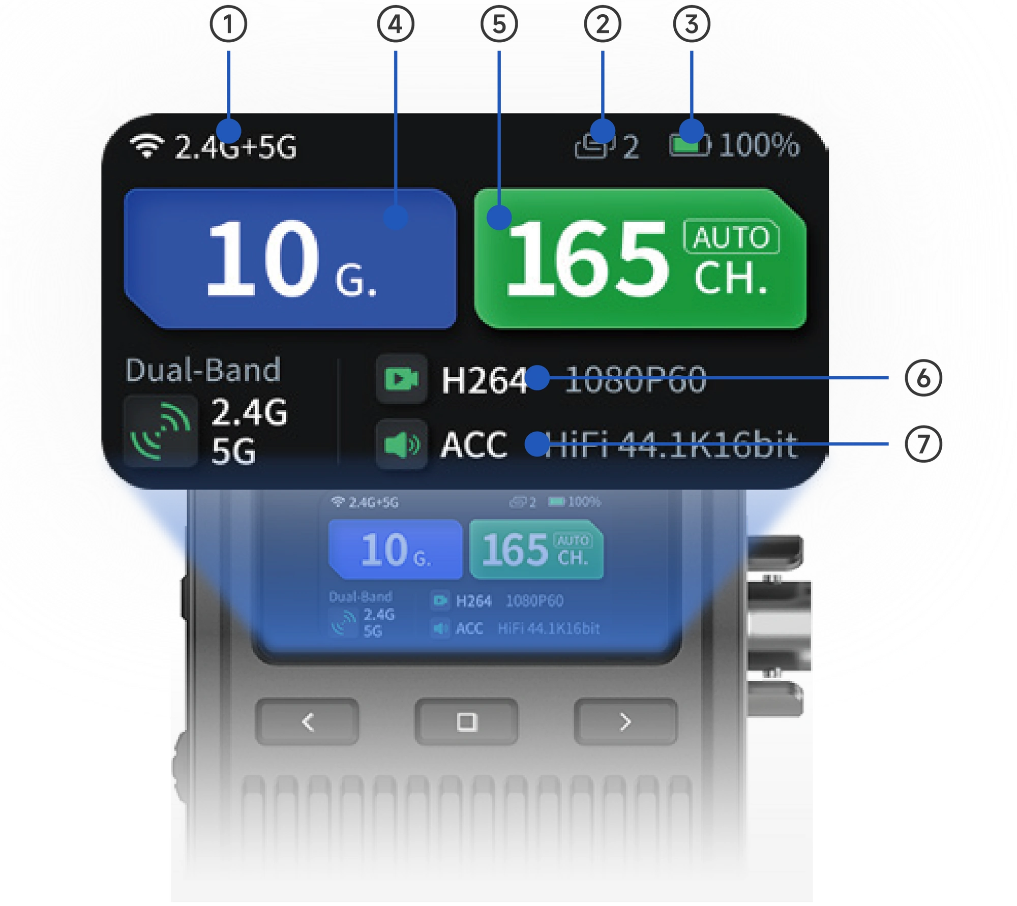 Link status on the display · Accsoon CineView 2 SDI