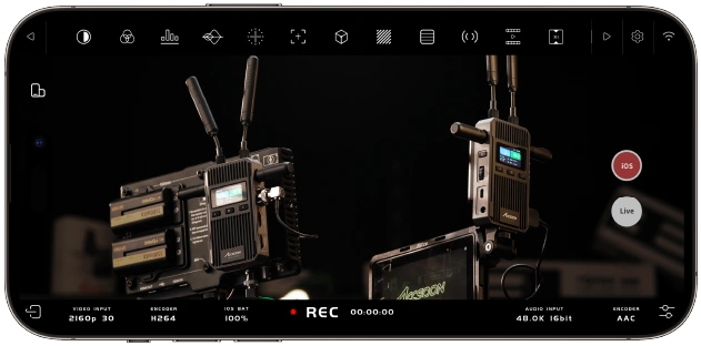 Camera-side monitoring · Accsoon CineView 2 SDI