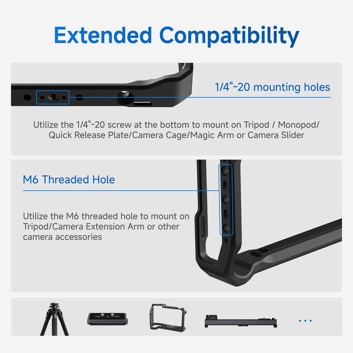 1/4″-20 and M6 mounting diagram