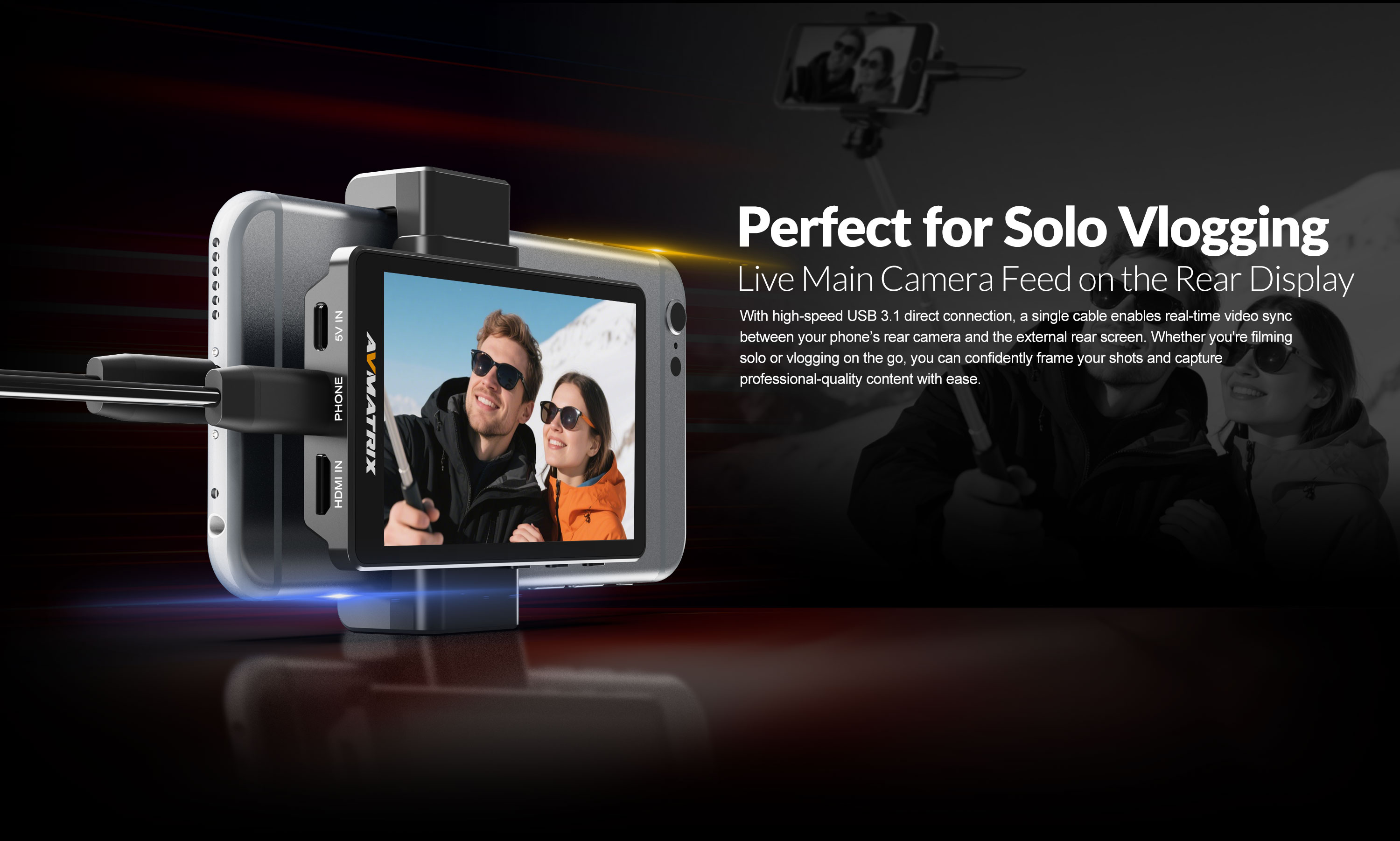 AVMATRIX VM40 for solo vlogging