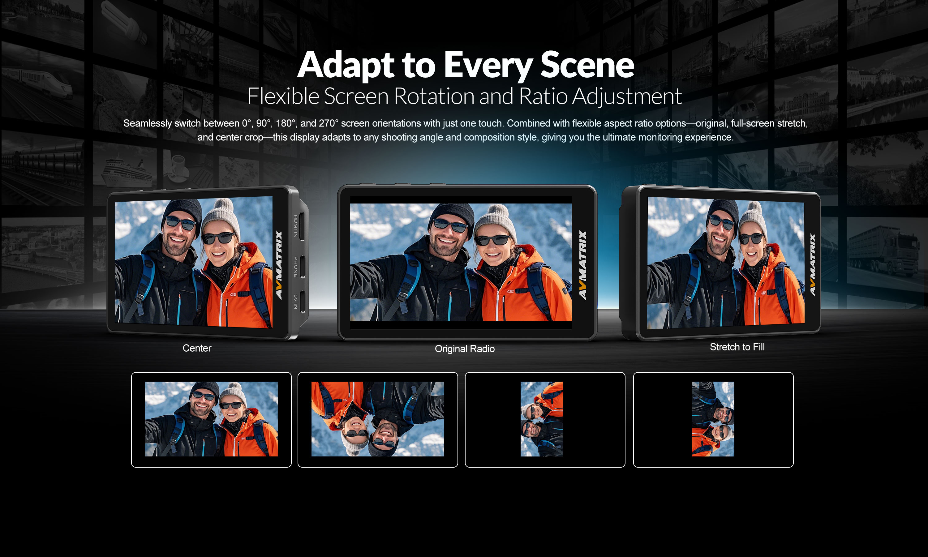 AVMATRIX VM40 screen rotation and ratio adjustment