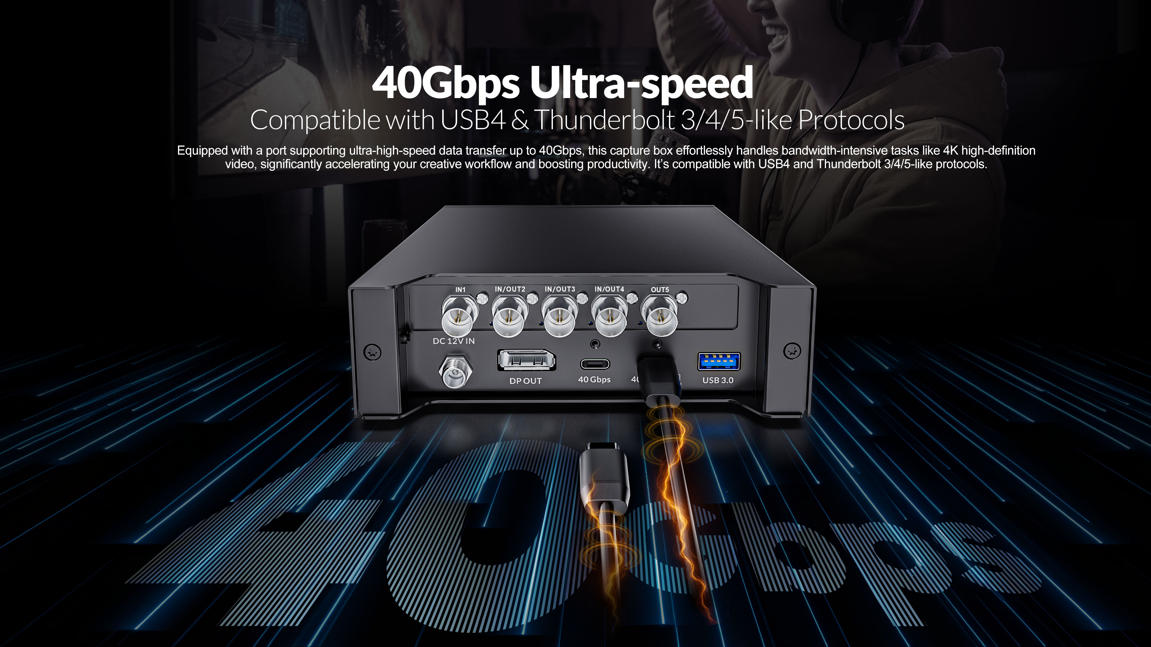 AVMATRIX TB-BOX rear connectivity 40 Gb/s