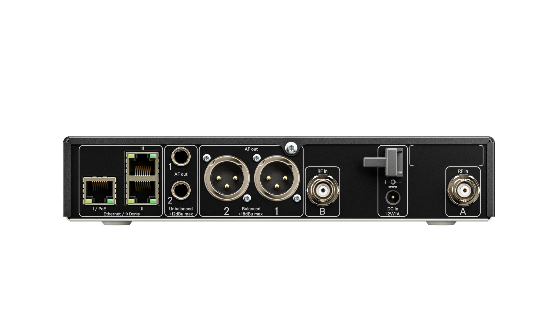 Rear panel Sennheiser EW-DX EM 2 Dante