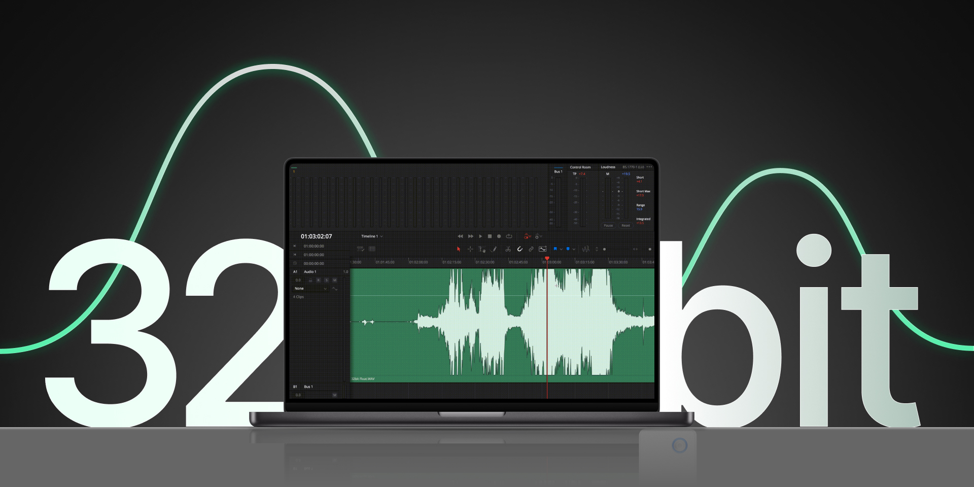 Saramonic Ultra 32-bit float recording graphic