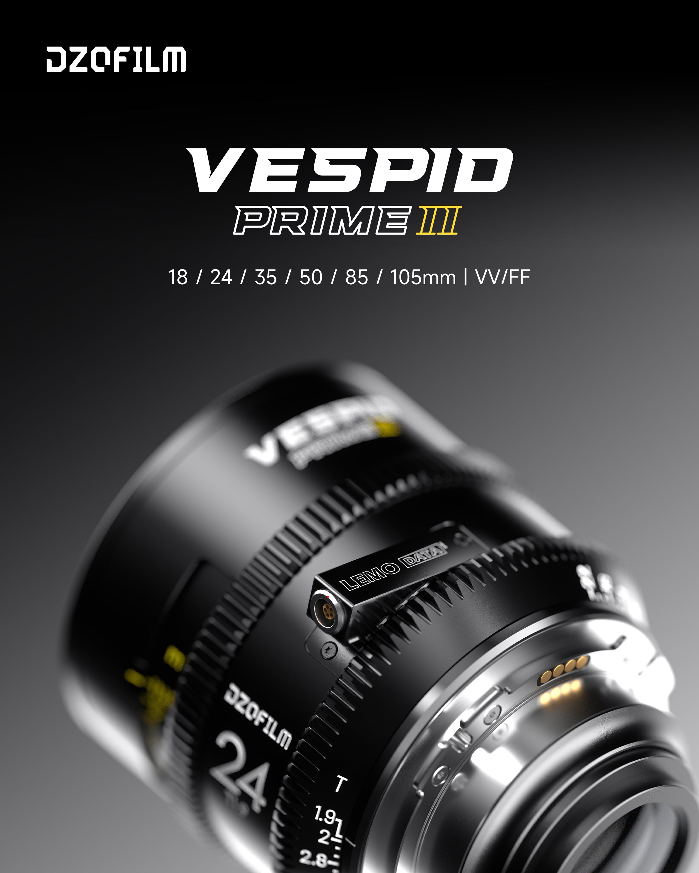 Official Vespid Prime2 optical presentation featuring the 24 mm lens