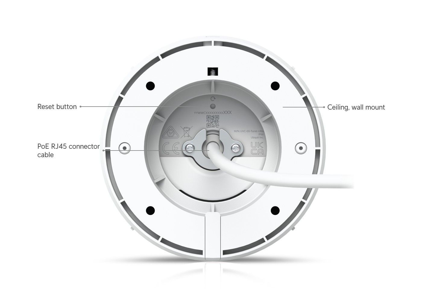 Ubiquiti UniFi Protect G5 Turret Ultra, white – camera underside