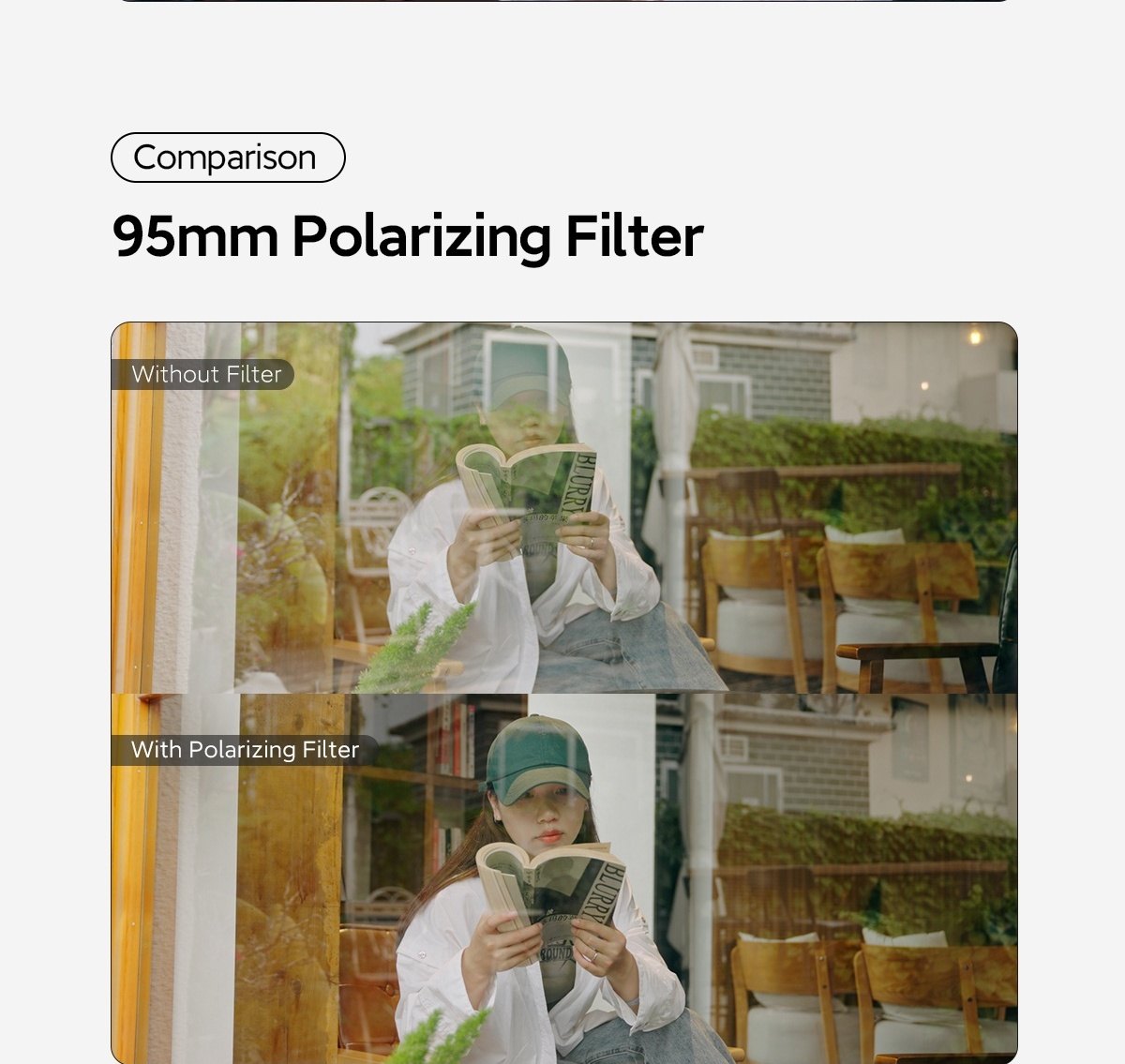 Comparison: polarizing filter