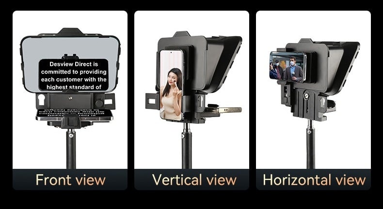 One teleprompter for phone and camera