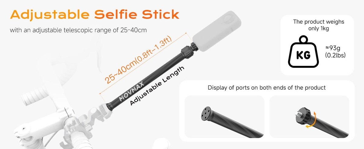 Adjustable selfie stick