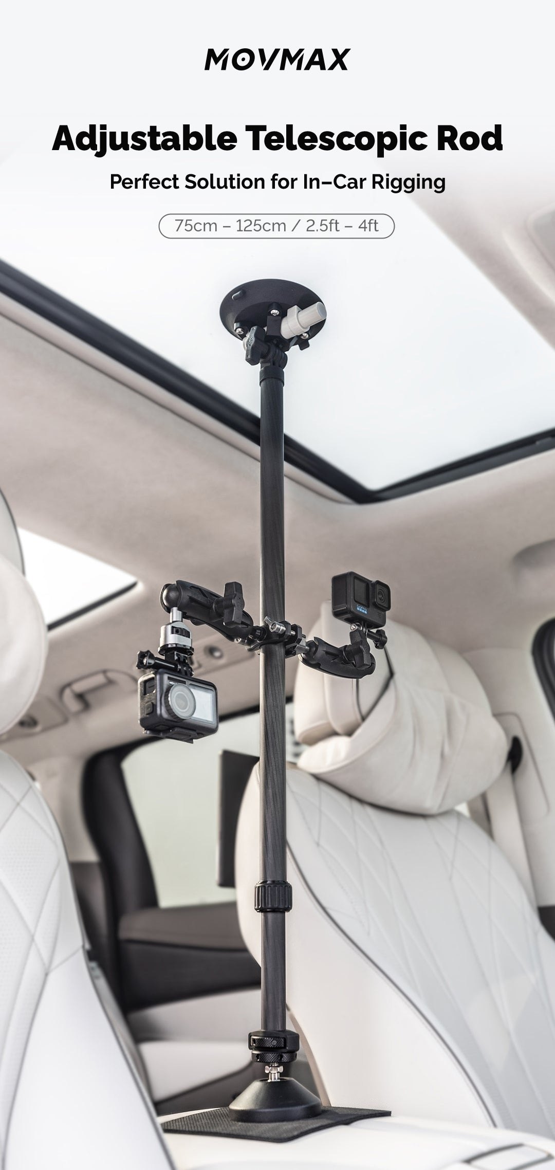 Adjustable telescopic rod