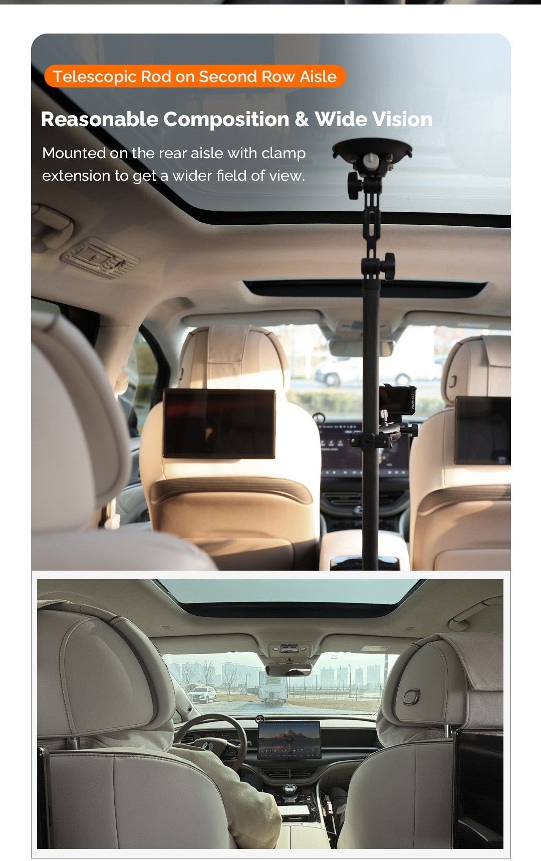 Mounted in the second-row aisle