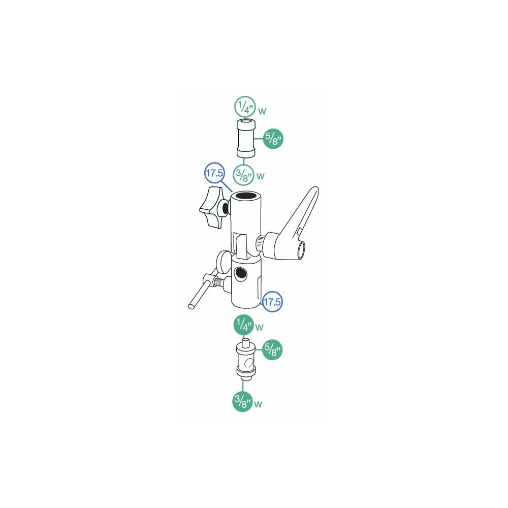 Manfrotto 026 socket and thread diagram