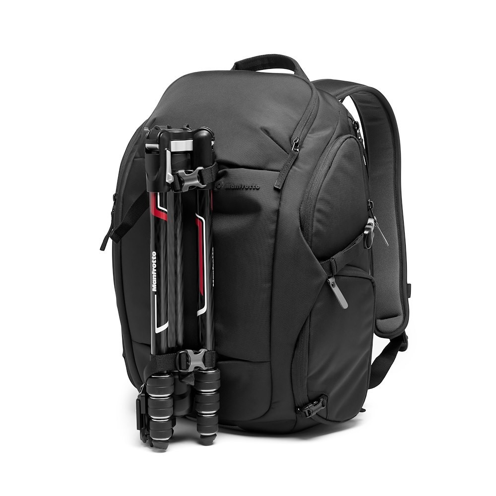 Tripod side pocket on the Manfrotto Advanced Travel Backpack M III