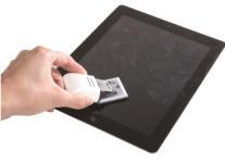White ScreenKlean being used on a tablet