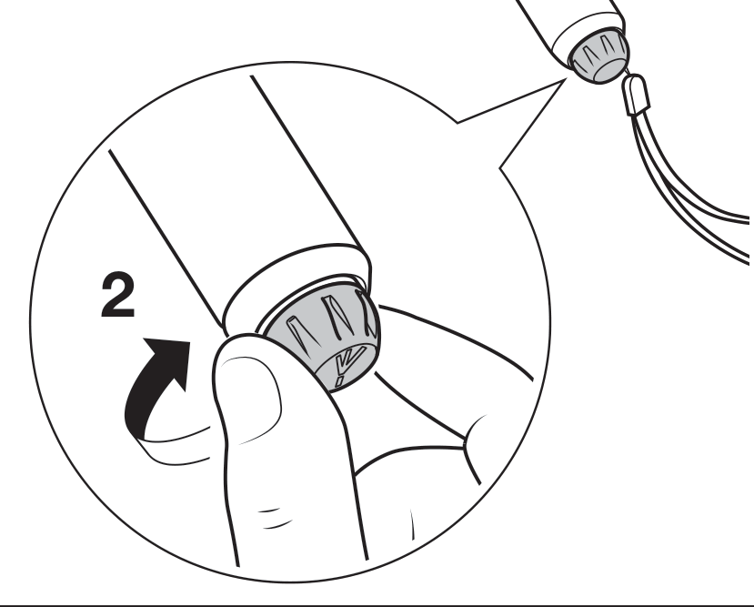 Complete manufacturer detail 2 showing the Compact Xtreme rubber foot, hand and turning arrow