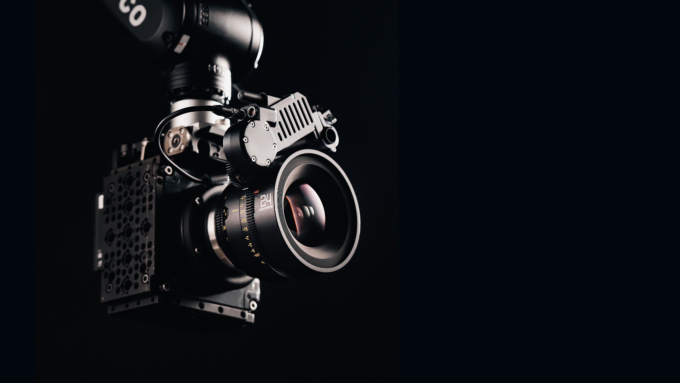 DZOFilm Gnosis Macro 24mm lens mounted on a cinema camera
