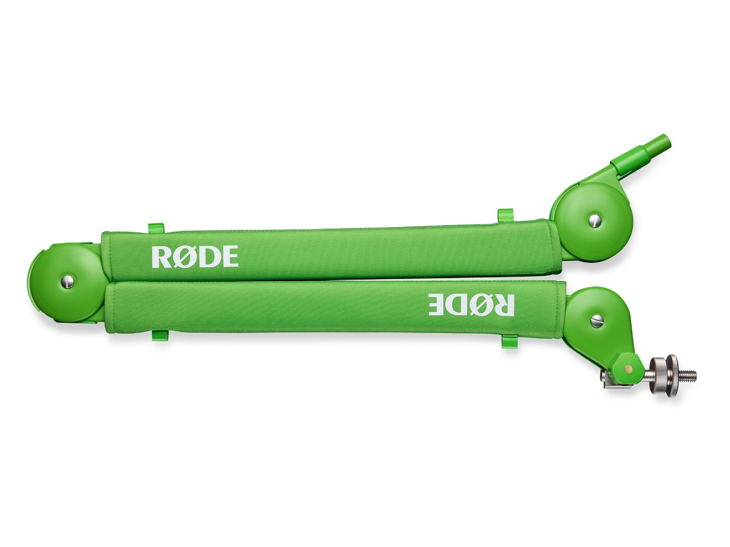 Folded green RØDE PSA1+ studio microphone arm