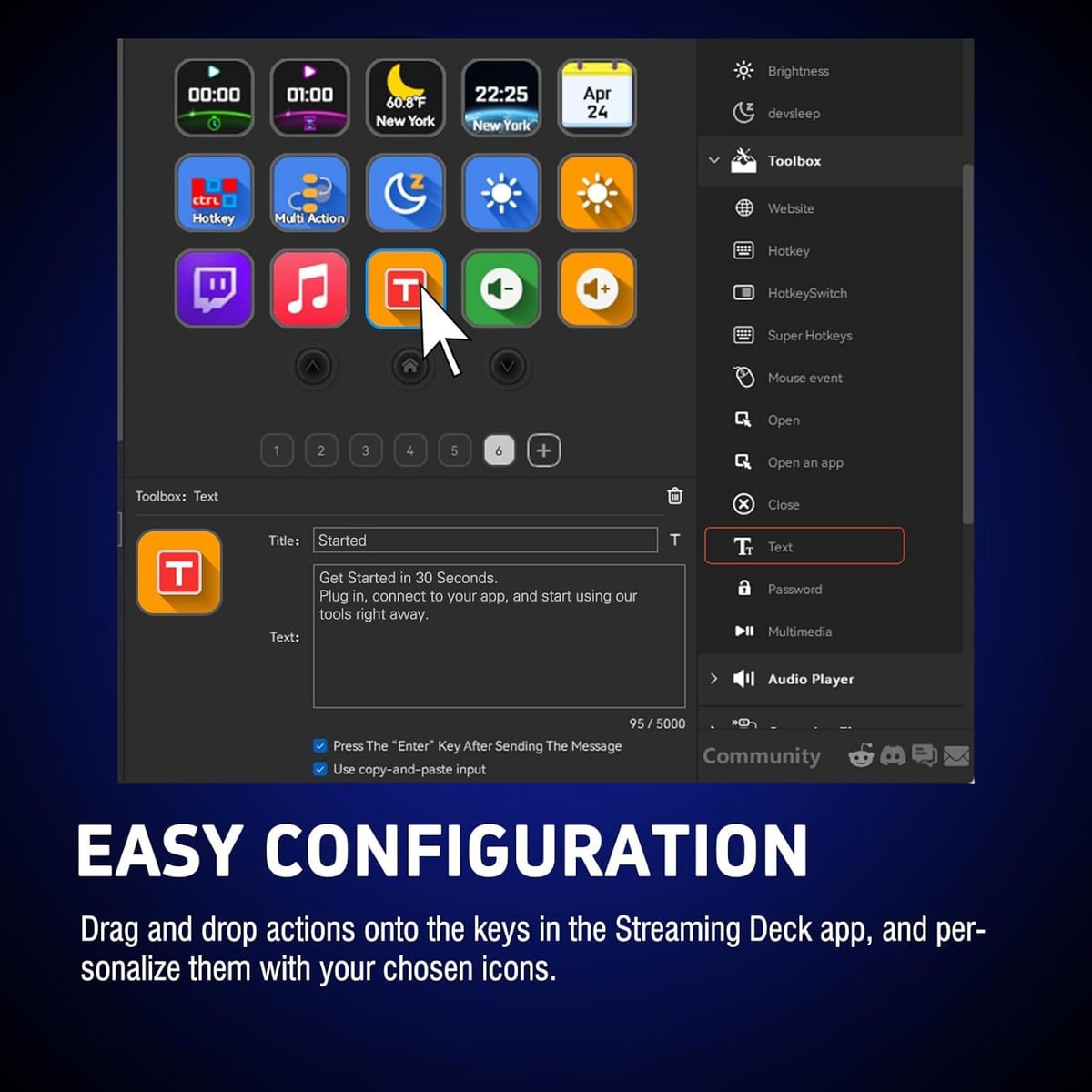 Setup in the Streaming Deck app