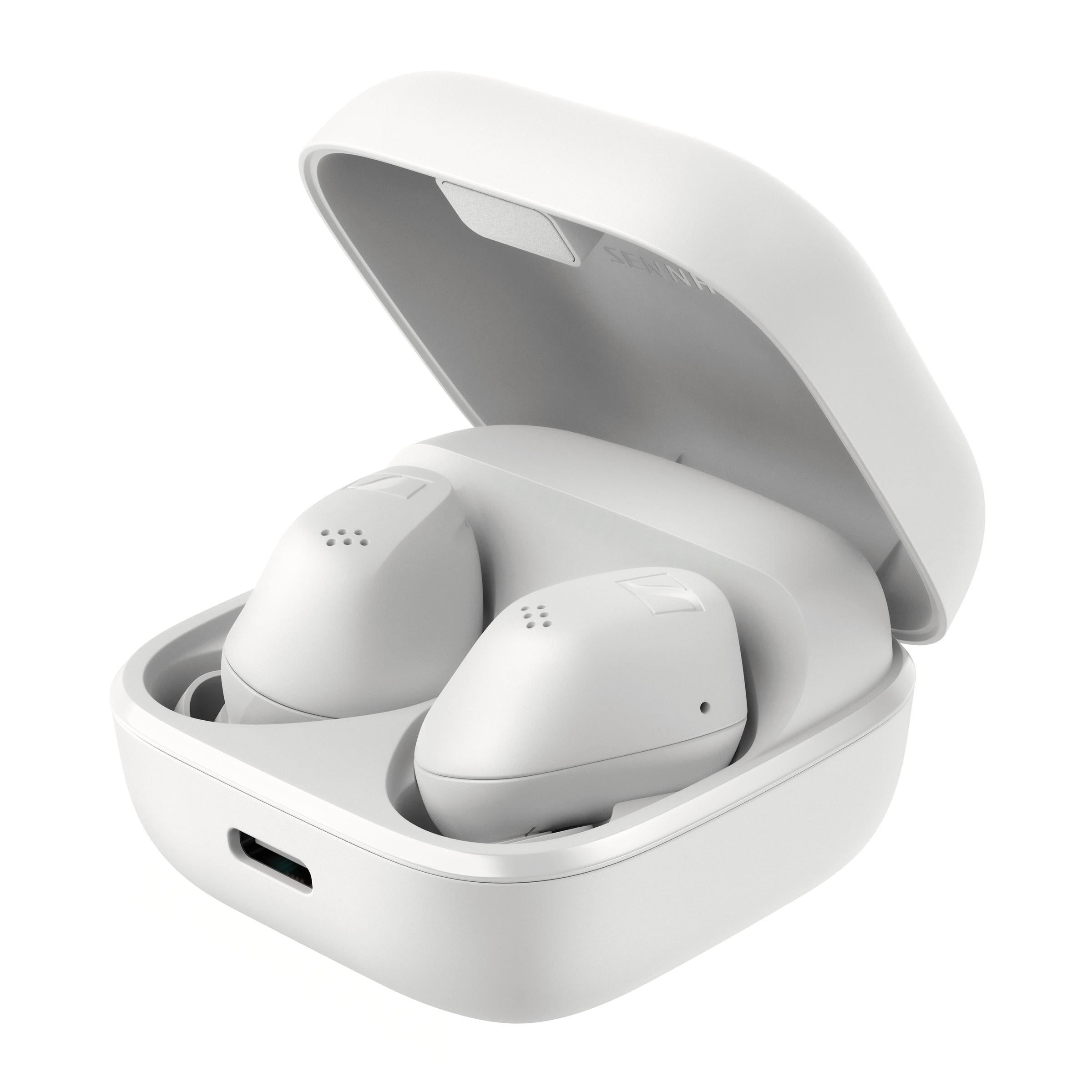 White ACCENTUM True Wireless earbuds detail