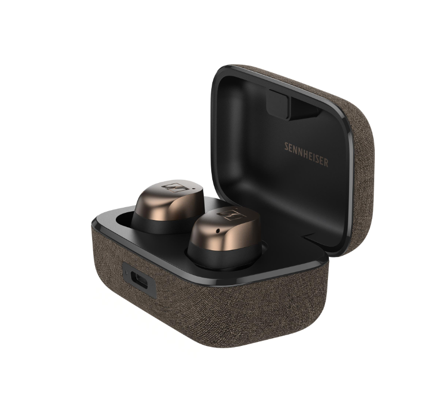 MOMENTUM True Wireless 4 Black Copper in the charging case